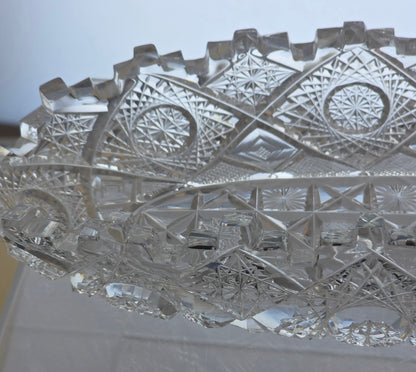 ABP cut glass Signed Clark Prima Donna oval dish American brilliant period pa8 -