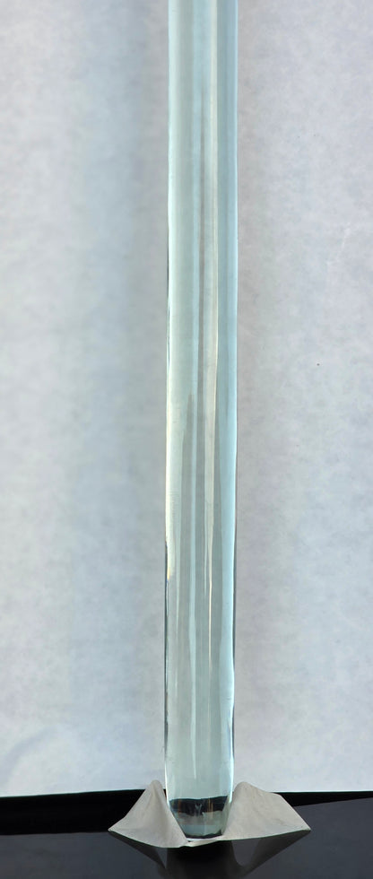 Clear glass cane walking stick round knob mug13