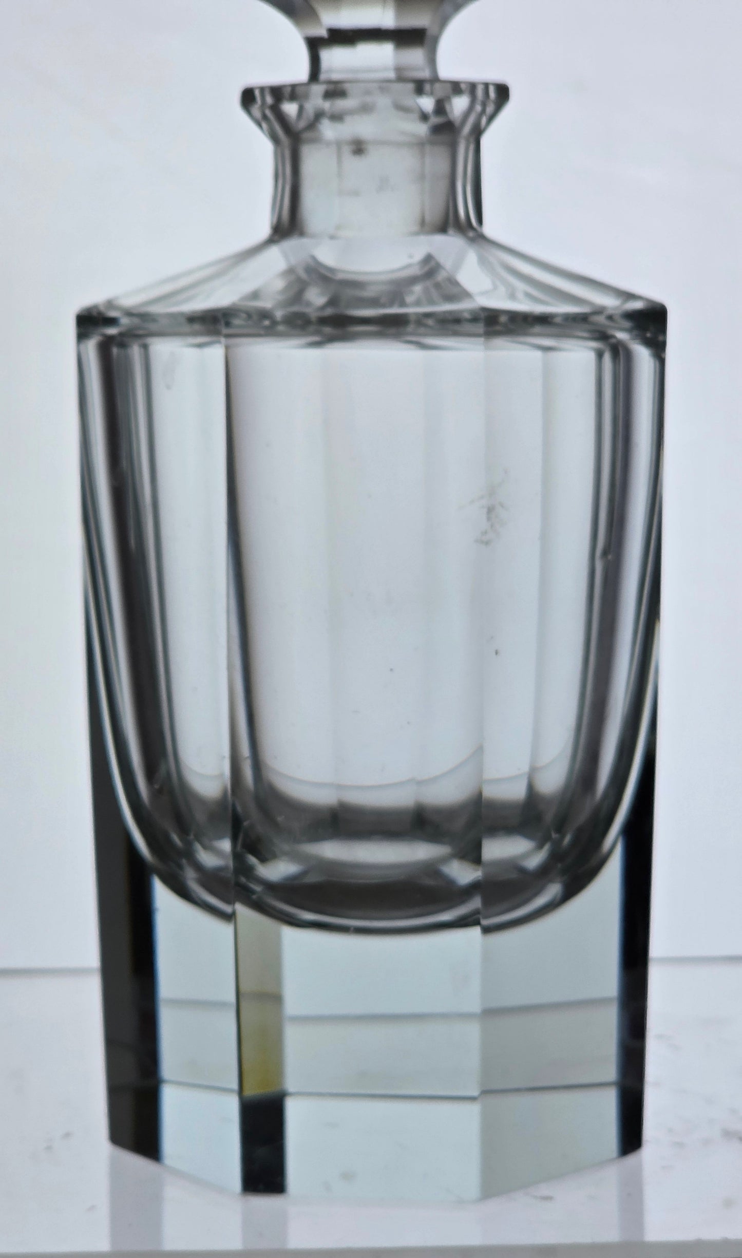 Vintage hand cut glass fluted panel decanter