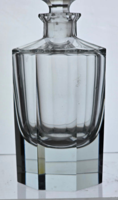 Vintage hand cut glass fluted panel decanter