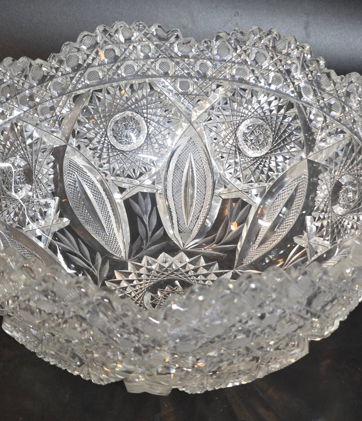 ABP cut glass bowl American brilliant period 1886 -1915 bob42