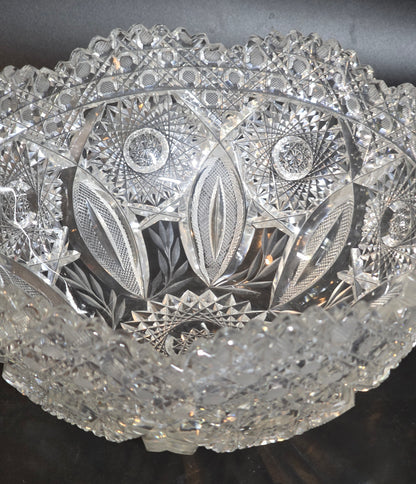 ABP cut glass bowl American brilliant period 1886 -1915 bob42