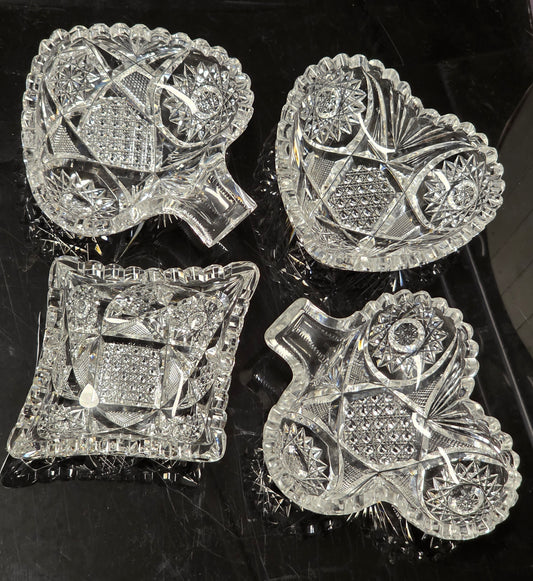 American Brilliant Period hand Cut Glass Bridge set Antique