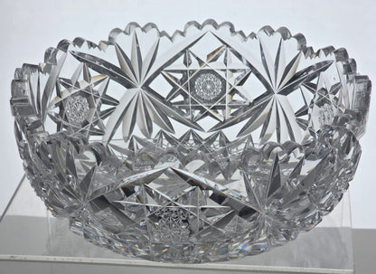 ABP cut glass blown blank Hawkes bowl American brilliant period 1886 -1915 bob62