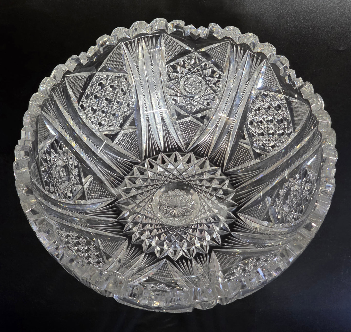 ABP cut glass blown blank bowl American brilliant period 1886 -1915 bob46