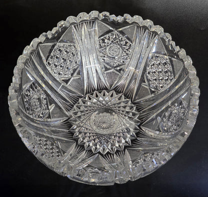 ABP cut glass blown blank bowl American brilliant period 1886 -1915 bob46