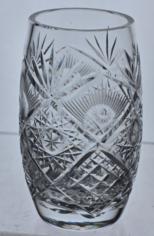 4 piece Cross cut pattern Hand cut Crystal juice glass