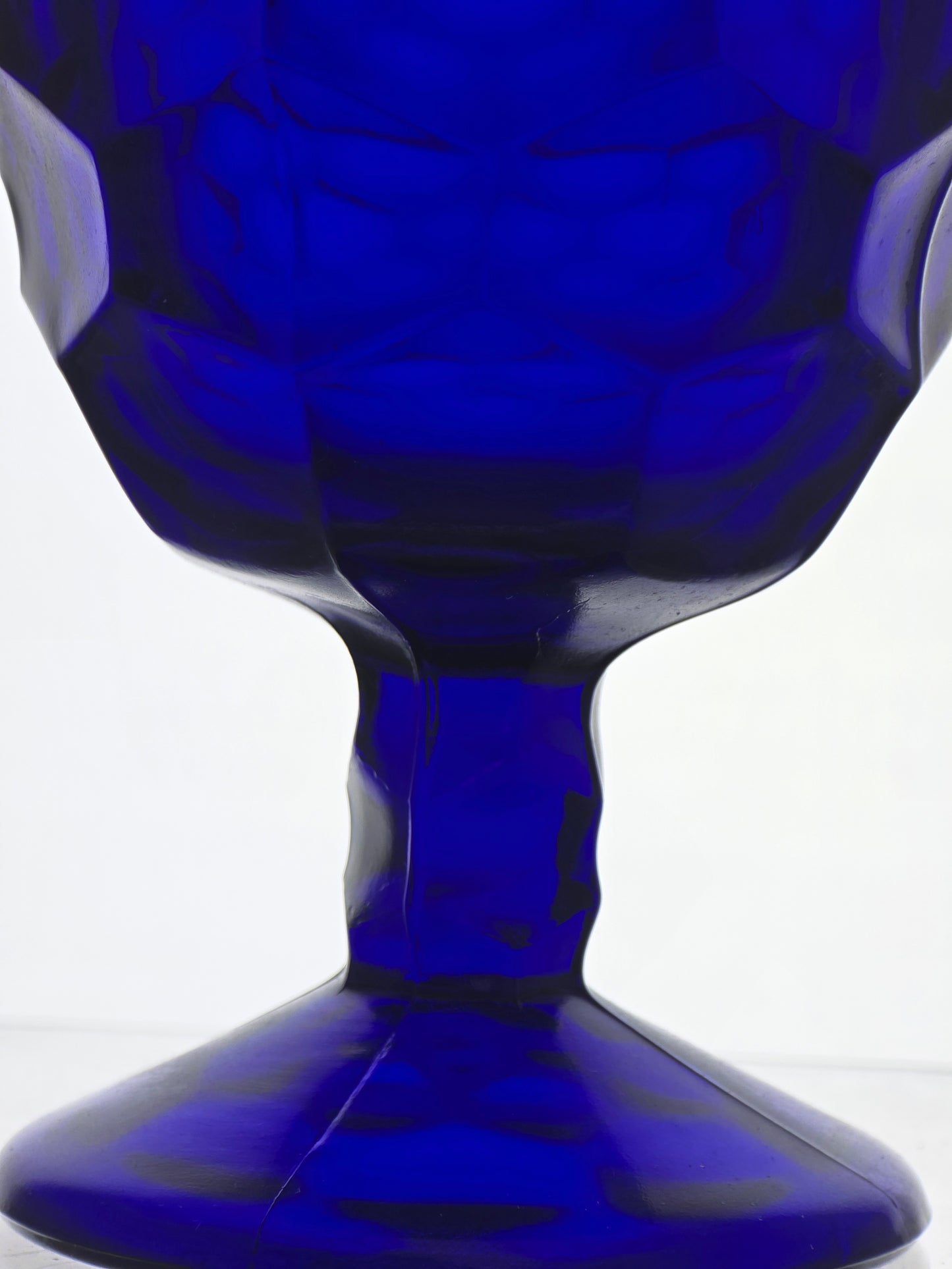 Viking Glass blue goblet honeycomb pair