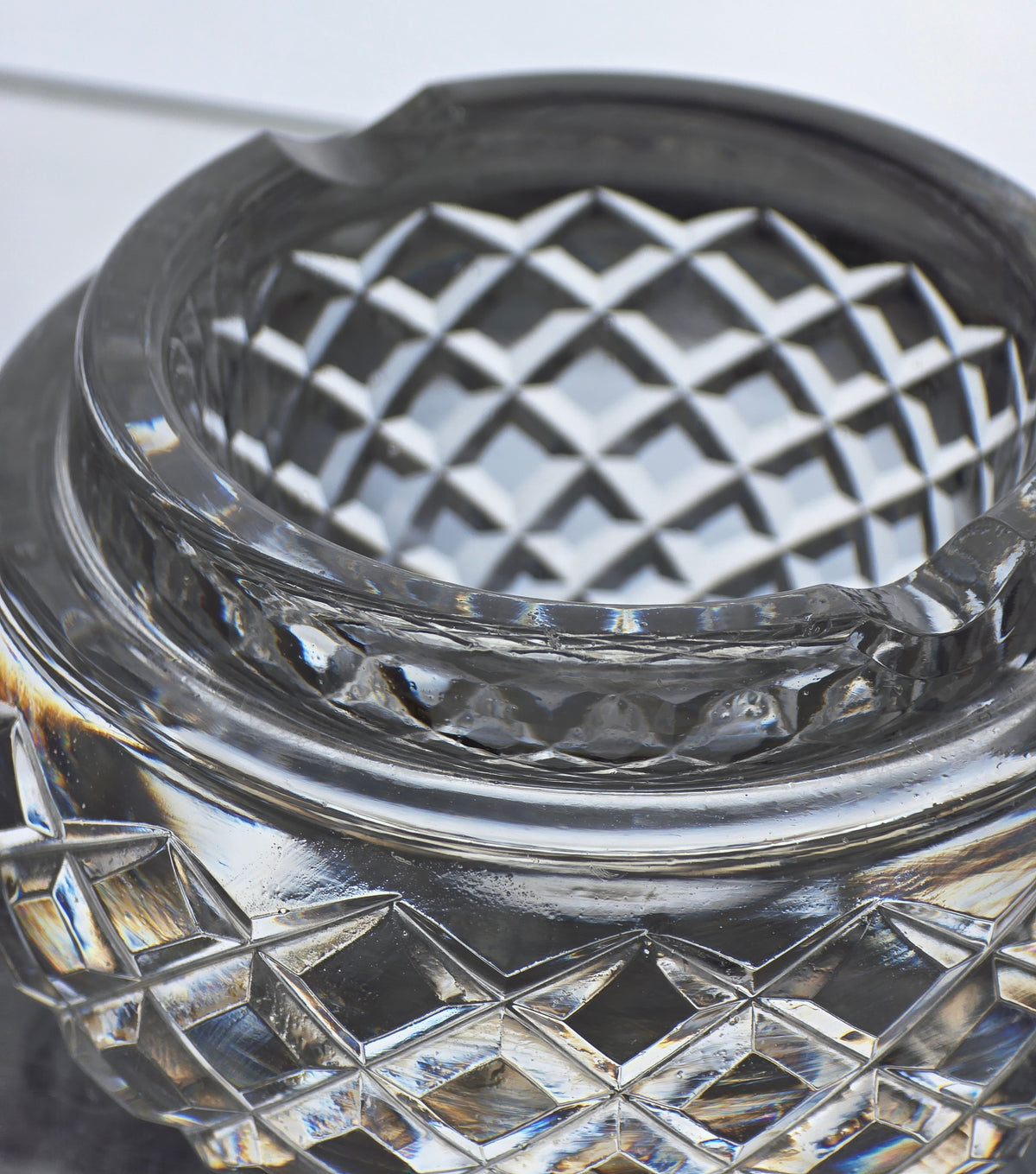 Signed Waterford crystal ashtray cross