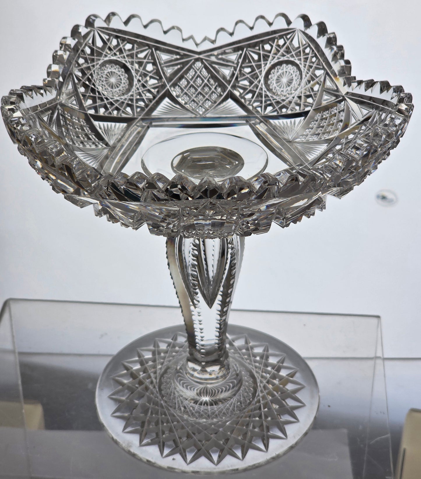 ABP cut glass compote American brilliant period 1886 -1915 PA22