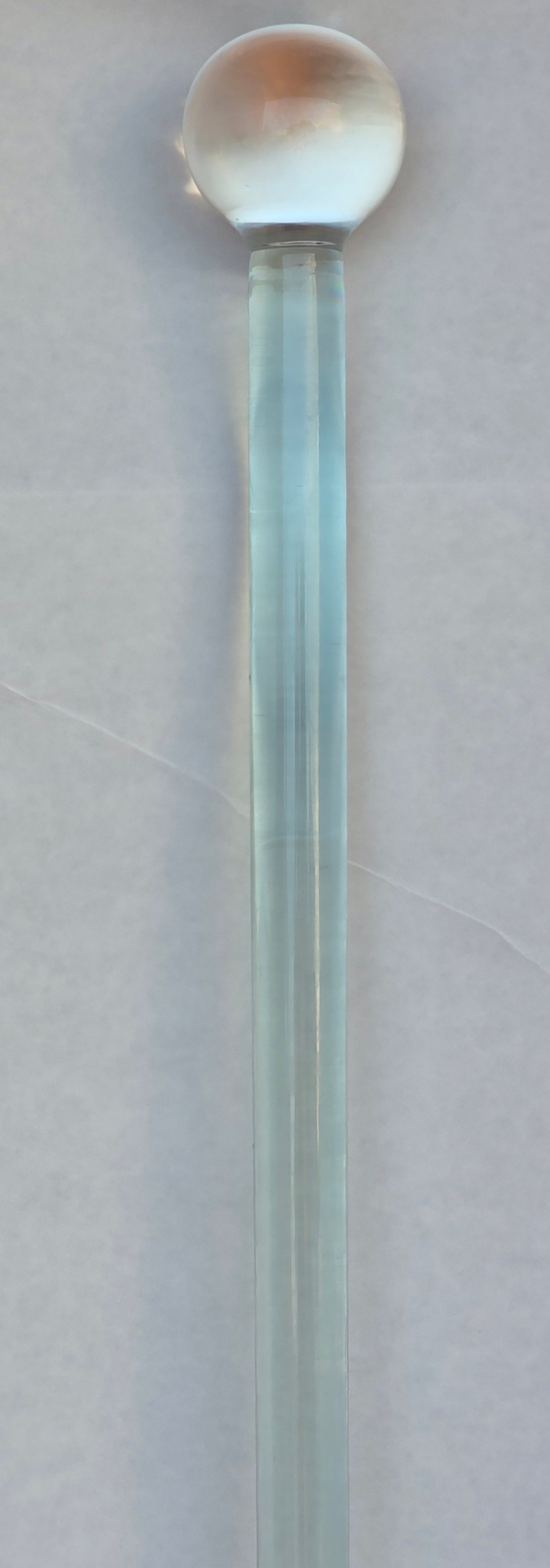 Clear glass cane walking stick round knob mug13