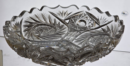 ABP cut glass low bowl American brilliant auc101