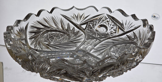 ABP cut glass low bowl American brilliant auc101
