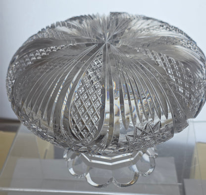 ABP cut glass Libbey Express flower center American brilliant period 1886 -1916 pa7