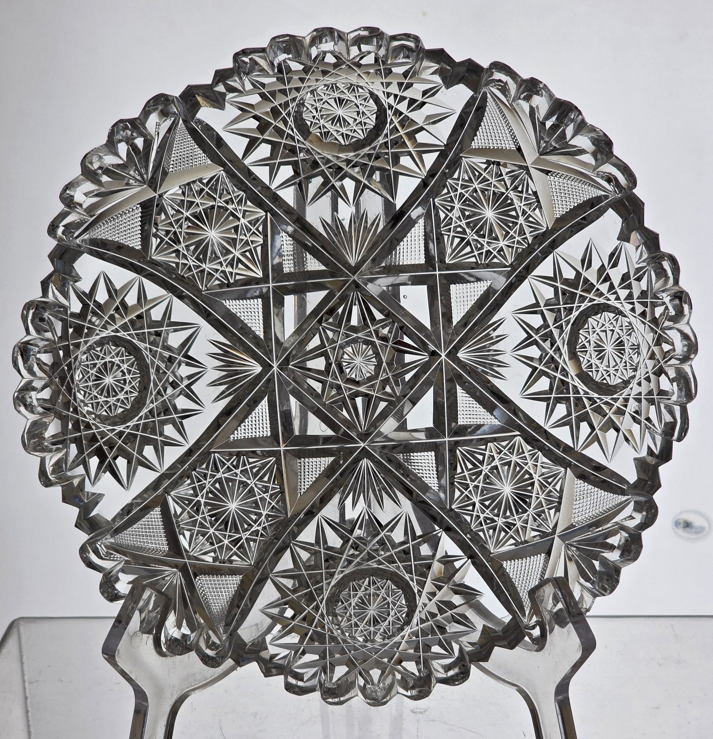 ABP cut glass 7" Dish American brilliant period pa17