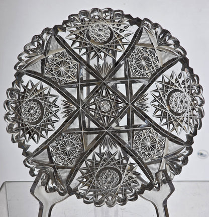 ABP cut glass 7" Dish American brilliant period pa17