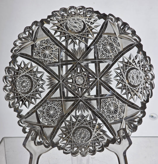 ABP cut glass 7" Dish American brilliant period pa17