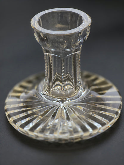 Signed Waterford CUT GLASS pair candle sticks