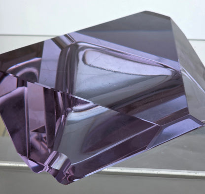 Amethyst glass ashtray 3 slot