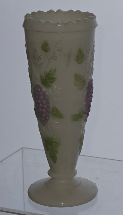 L.E Smith Glass painted grapes vase.
.