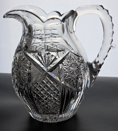 Libbey cut glass pitcher American brilliant blown blank Bob7
