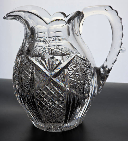 Libbey cut glass pitcher American brilliant blown blank Bob7