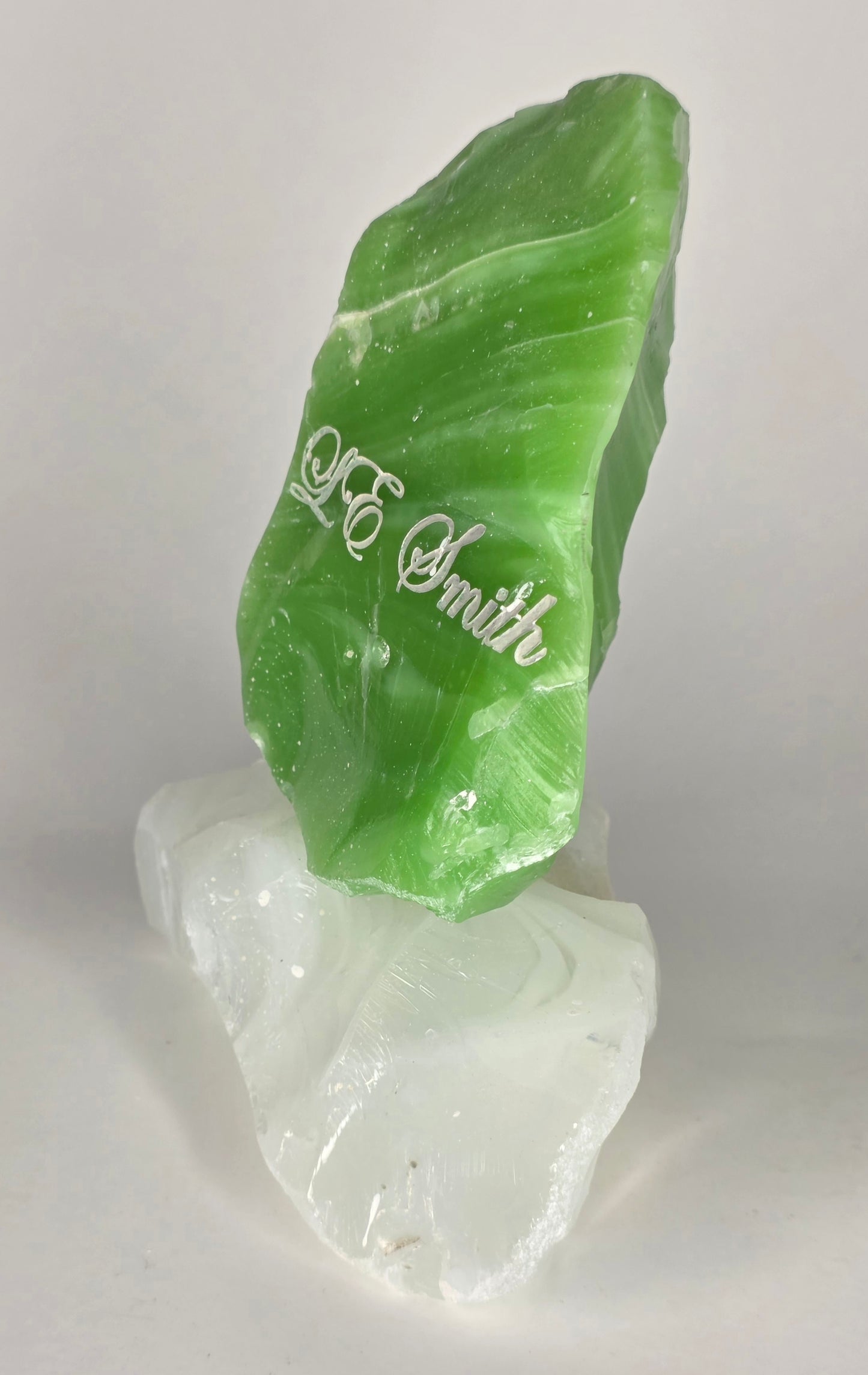 L.E SMITH glass cullet jadeite with white base