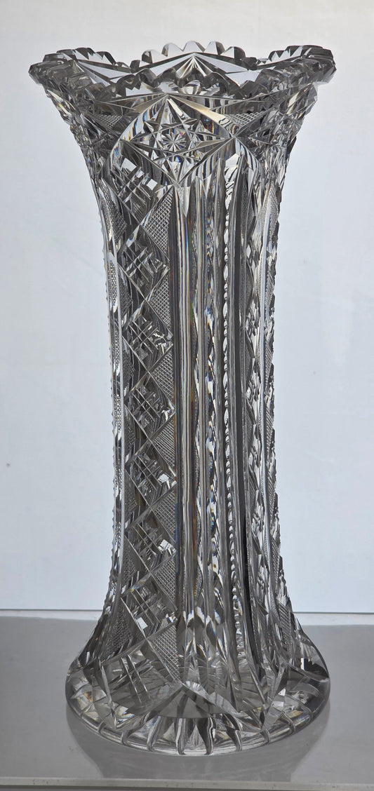 ABP cut glass vase antique Libbey