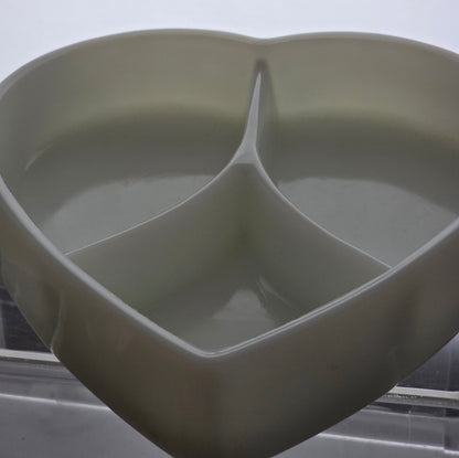 Fenton milk glass heart painted divided dish