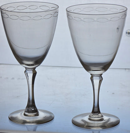 Pair Signed Lenox Crystal sentiment goblets replacement