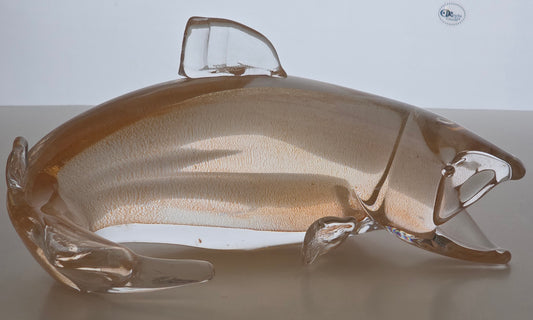 L.E Smith hand made art glass Trout.
.