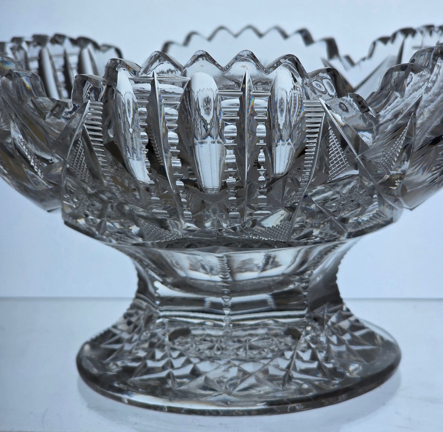 ABP cut glass pedestal American brilliant period 1886 -1915 PA10
