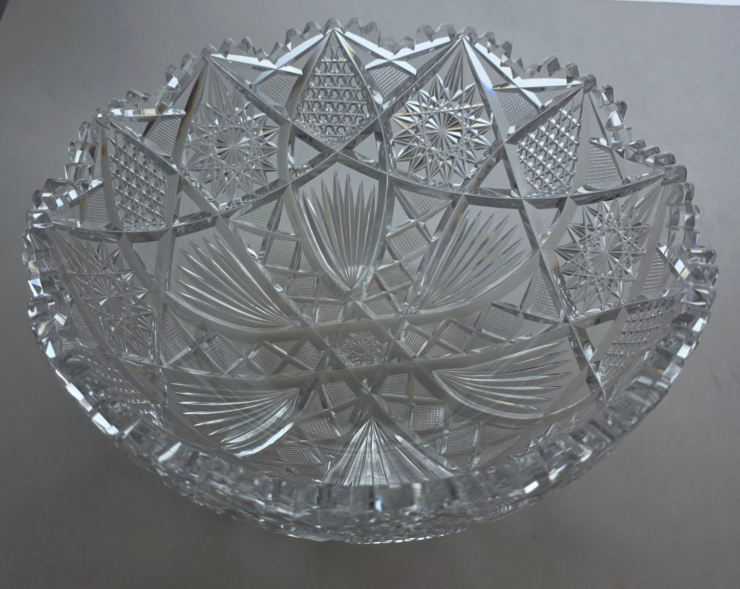 Cut glass bowl American brilliant period Blown blank