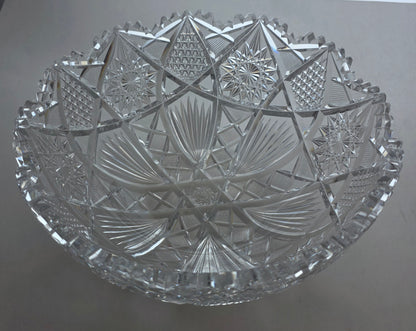 Cut glass bowl American brilliant period Blown blank