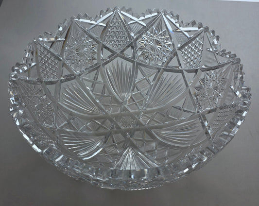 Cut glass bowl American brilliant period Blown blank