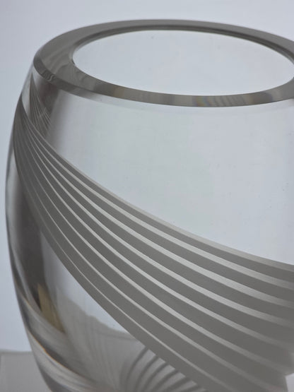 Lenox Glass heavy vase Lenox USA crystal Windswept Signed