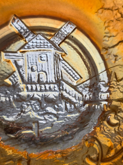 Imperial marigold carnival luster windmill bowl