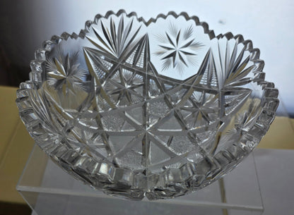 ABP cut glass bowl American brilliant period 1886 -1915 PA3