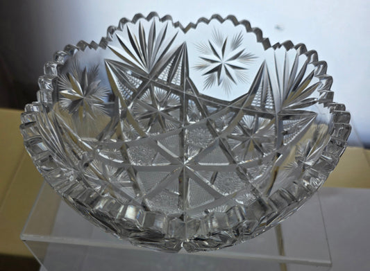 ABP cut glass bowl American brilliant period 1886 -1915 PA3