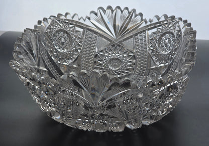 ABP cut glass square bowl American brilliant period 1886 -1915 bob8
