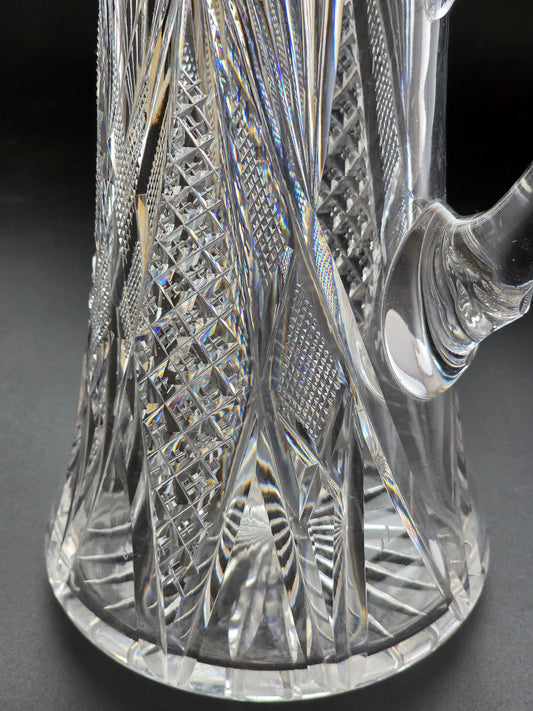 Cut glass pitcher brilliant blown blank