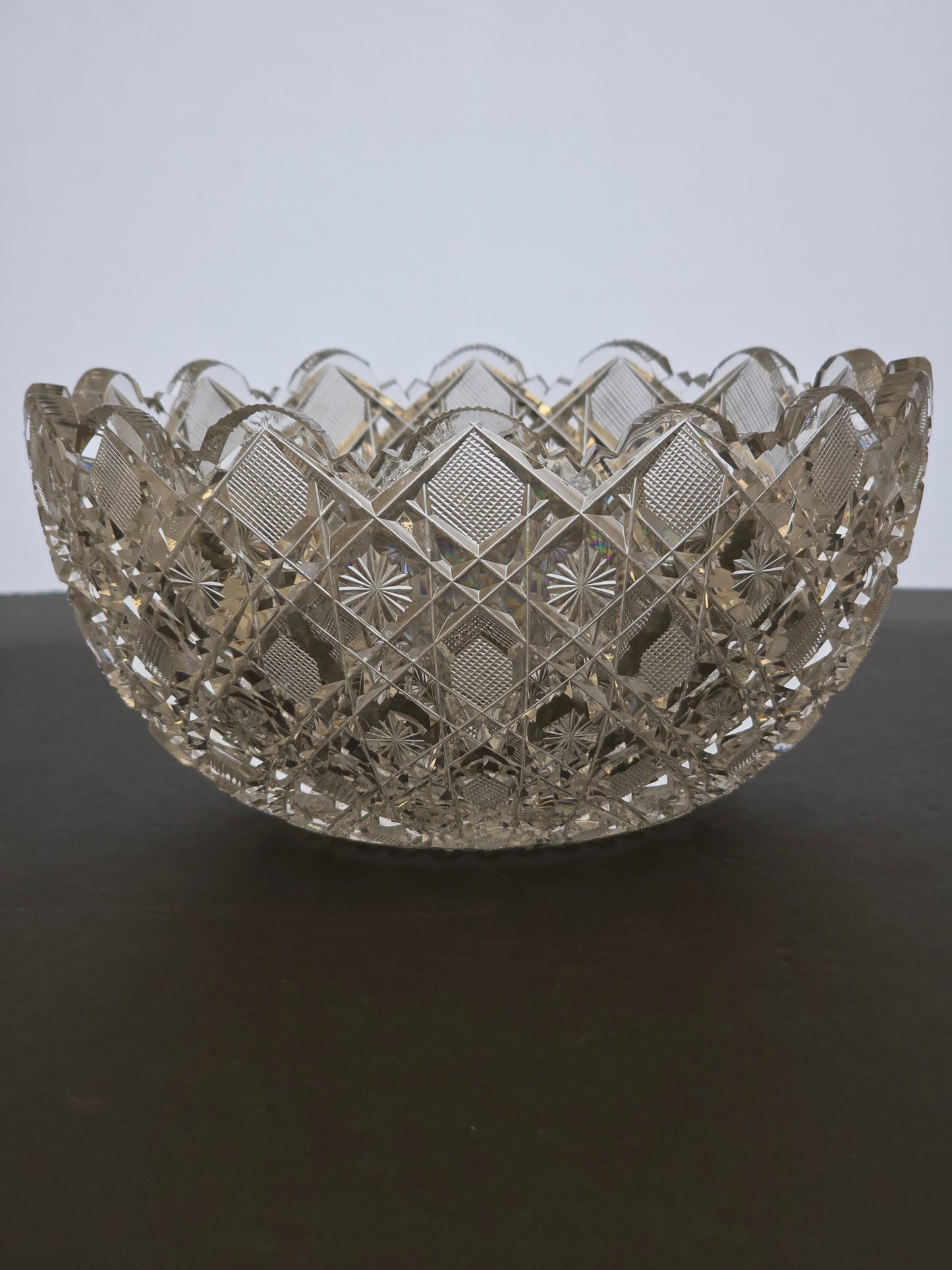 ABP cut glass bowl American brilliant period 1886 -1915 bob18
