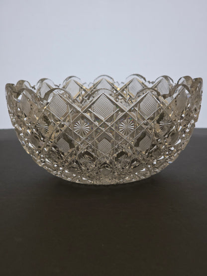 ABP cut glass bowl American brilliant period 1886 -1915 bob18