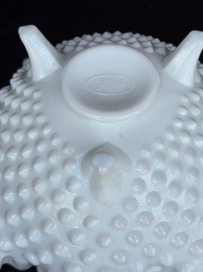 Fenton glass ruffled edge  3 leged dish