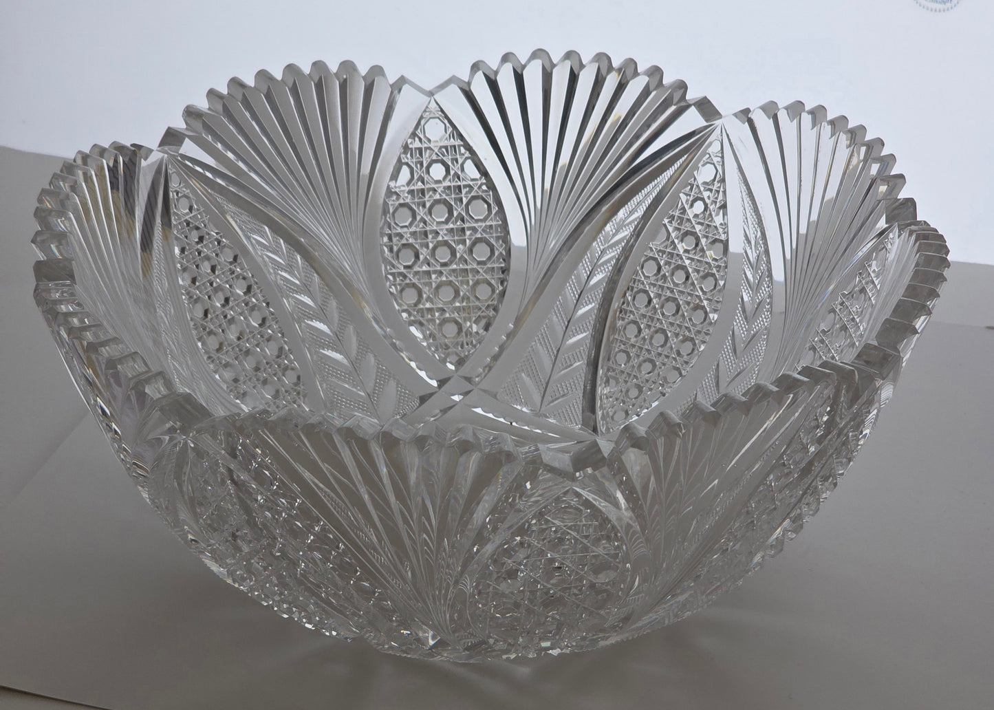 ABP cut glass blown blank bowl American brilliant period 1886 -1915 bob16