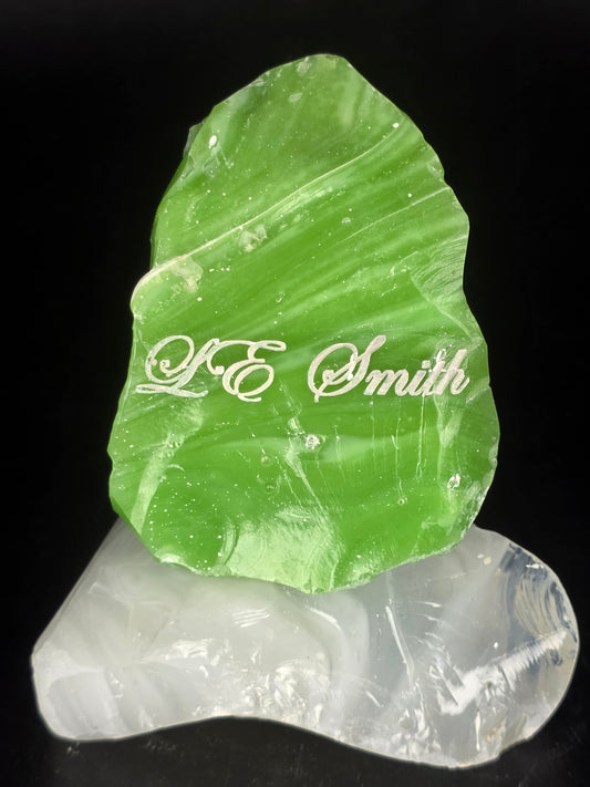 L.E SMITH glass cullet jadeite with white base