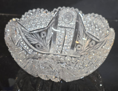 ABP cut glass bowl American brilliant period 1886 -1915 bob60
