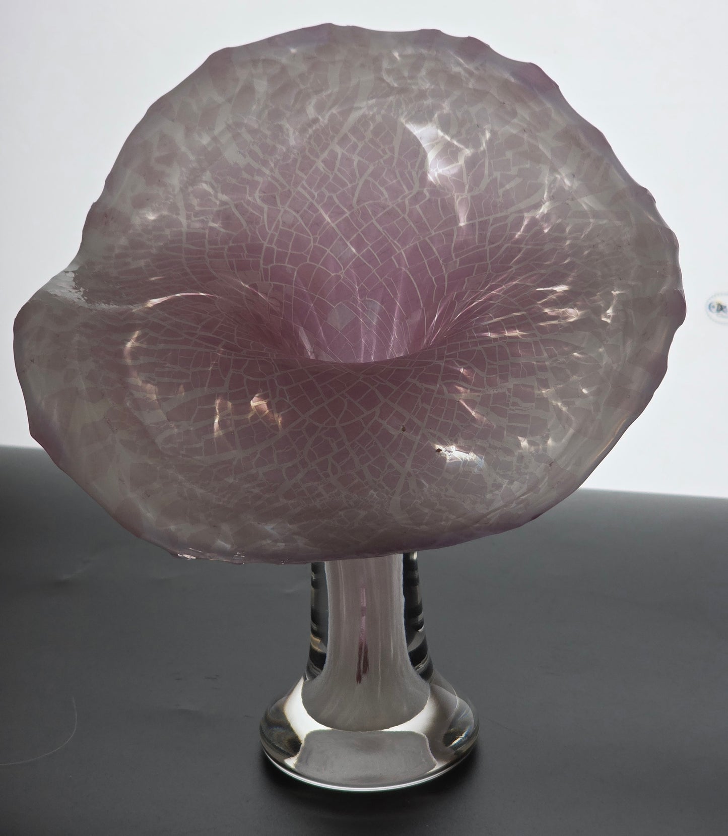 Jack in the pulpit footed glass  vase art glass vase