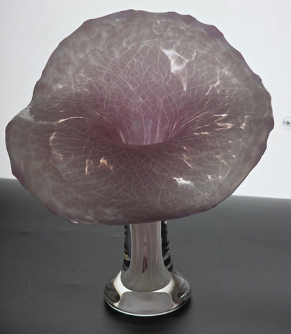 Jack in the pulpit footed glass  vase art glass vase