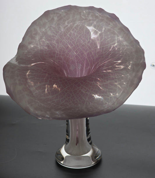 Jack in the pulpit footed glass  vase art glass vase